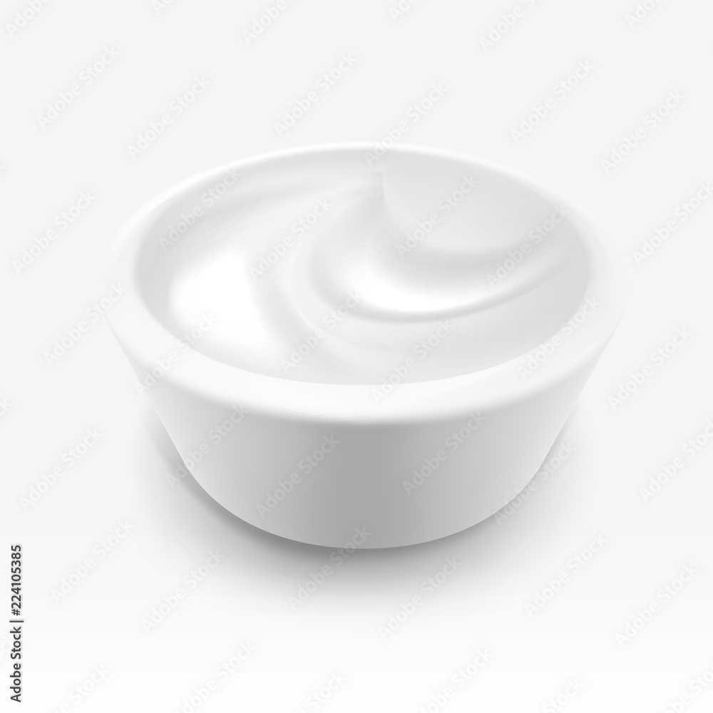 Sour cream. Illustration isolated on white background. Graphic concept for your design Sour cream. Illustration isolated on white background. Graphic concept for your design