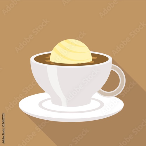 Cup of coffee affogato vector, flat design