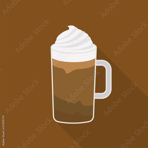 Frappe, macchiato coffee cup vector, flat design