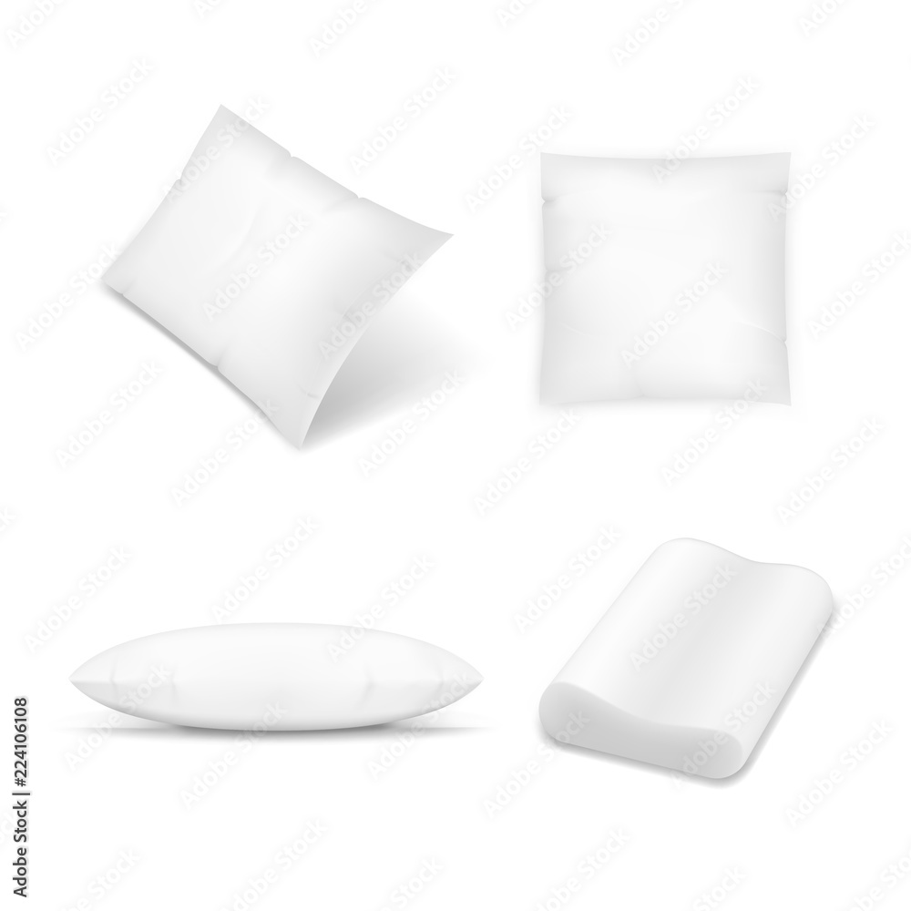 Realistic pillows set on white background. Graphic concept for your design. Realistic pillows set on white background. Graphic concept for your design.