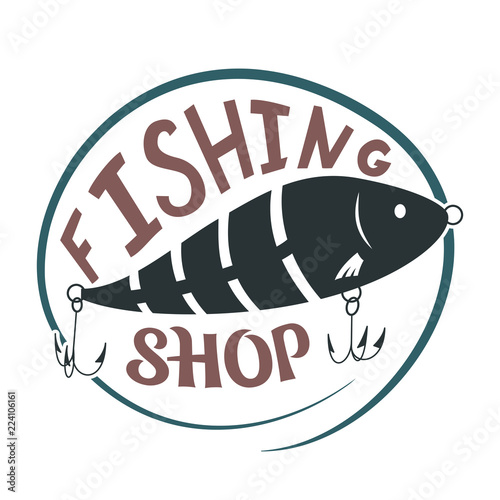 Fishing shop. Wobbler lure for fish. Simple icon. Vector illustration