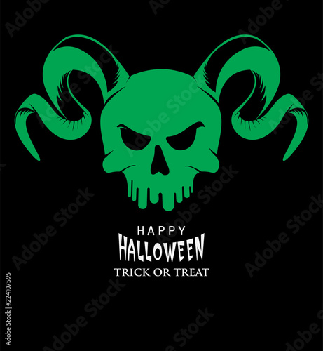 Fotografi Halloween poster with silhouettes of the devil