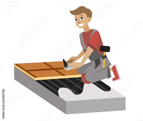 Tile with insulation poster with text names vector