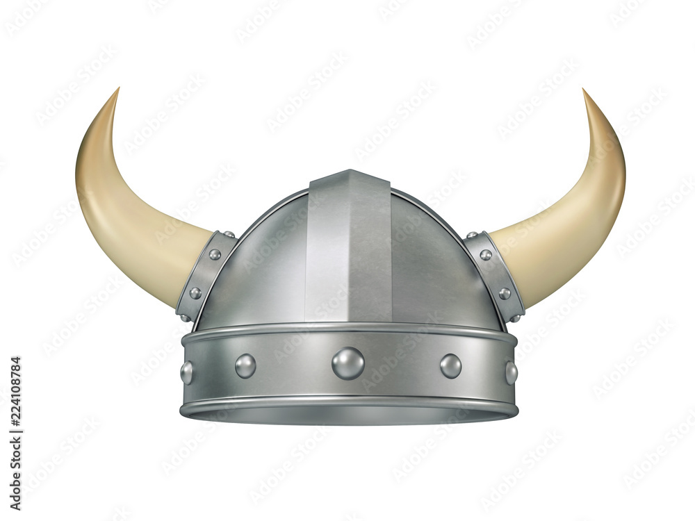 Viking helmet with horns, clipping path included Stock Illustration | Adobe  Stock