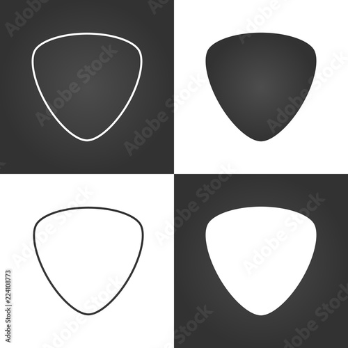 Set guitar pick icon, mediators, vector illustration.