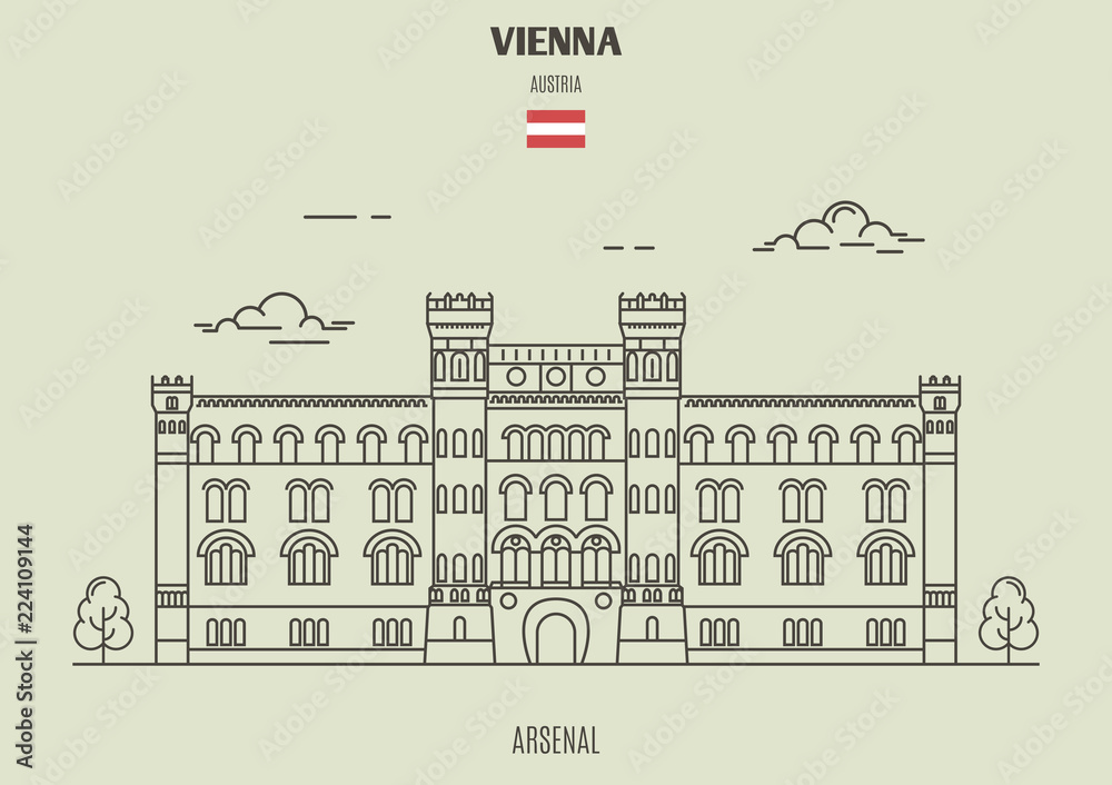 Arsenall in Vienna, Austria. Landmark icon