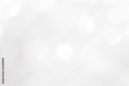 A brilliant white background with circles and ovals of different sizes. Template for a greeting card for the New Year.