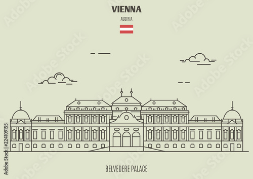 Belvedere Palacel in Vienna, Austria. Landmark icon