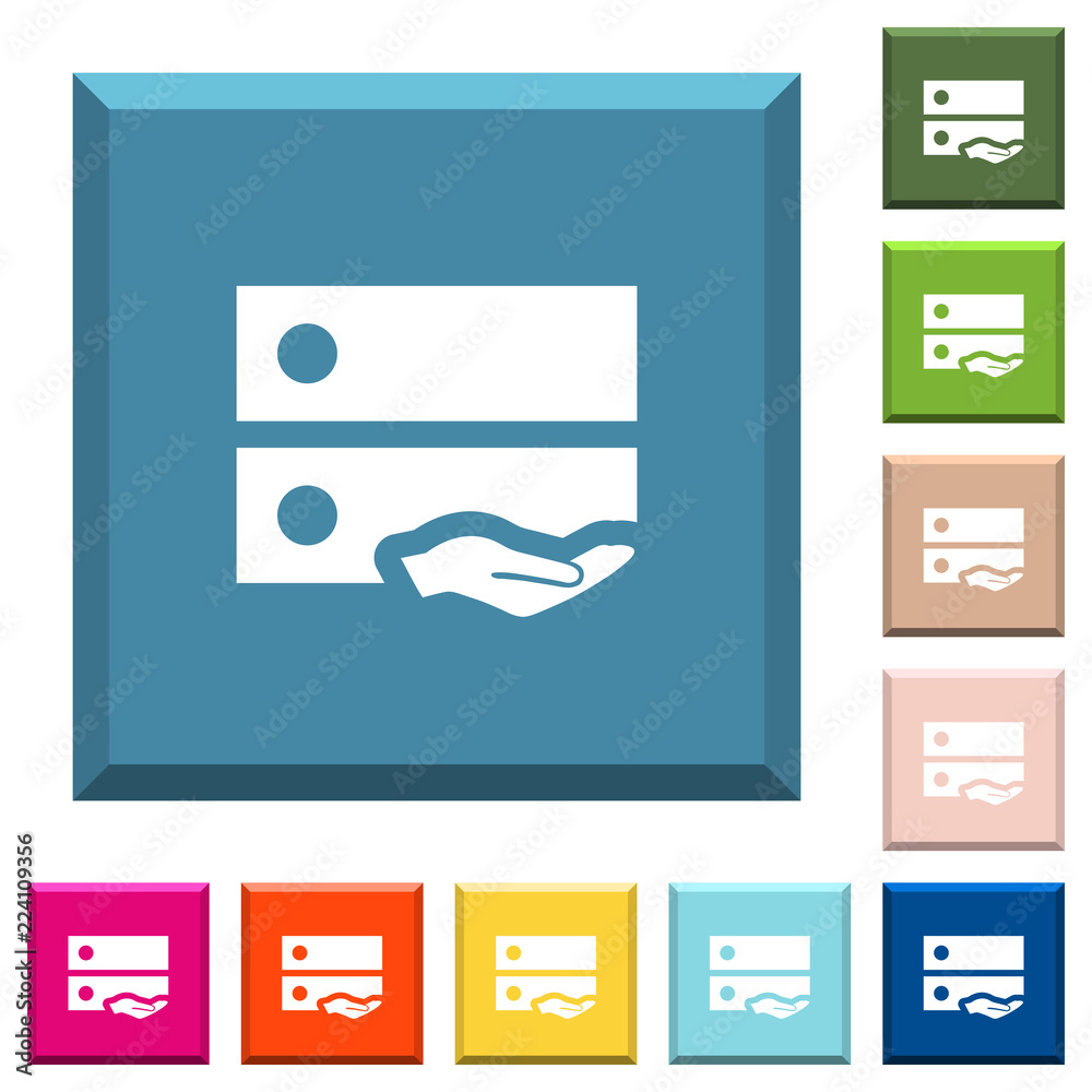 Shared drive white icons on edged square buttons Shared drive white icons on edged square buttons