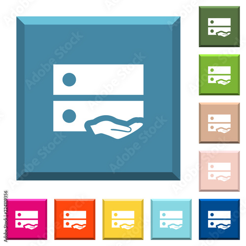 Shared drive white icons on edged square buttons