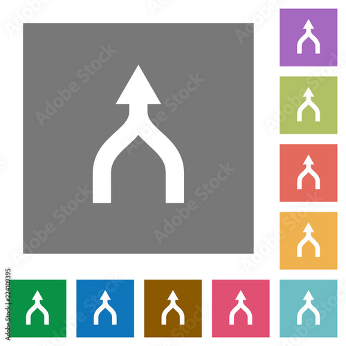 Merge arrows up square flat icons