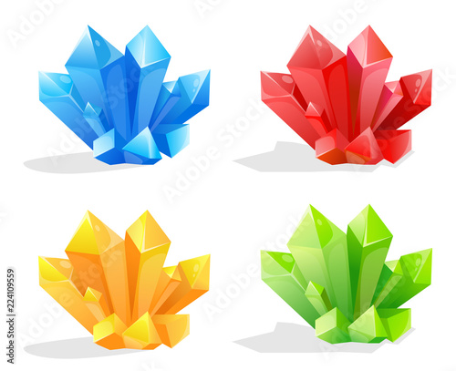 Cartoon mineral crystals