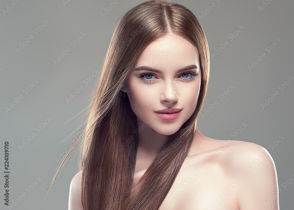 Beautiful long hair smooth woman with perfect hairstyle young model Beautiful long hair smooth woman with perfect hairstyle young model