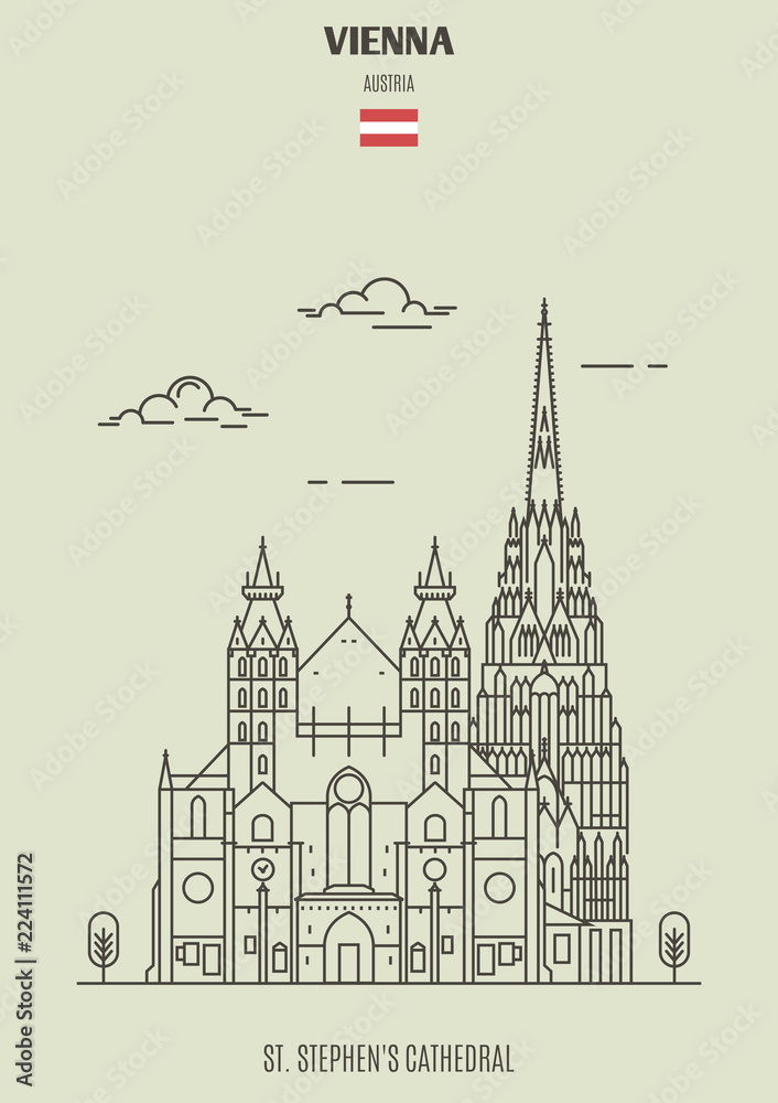St. Stephens Cathedral in Vienna, Austria. Landmark icon