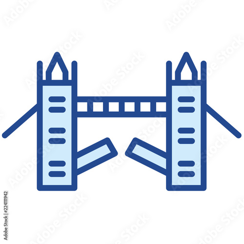 Tower Bridge Vector Icon Illustration