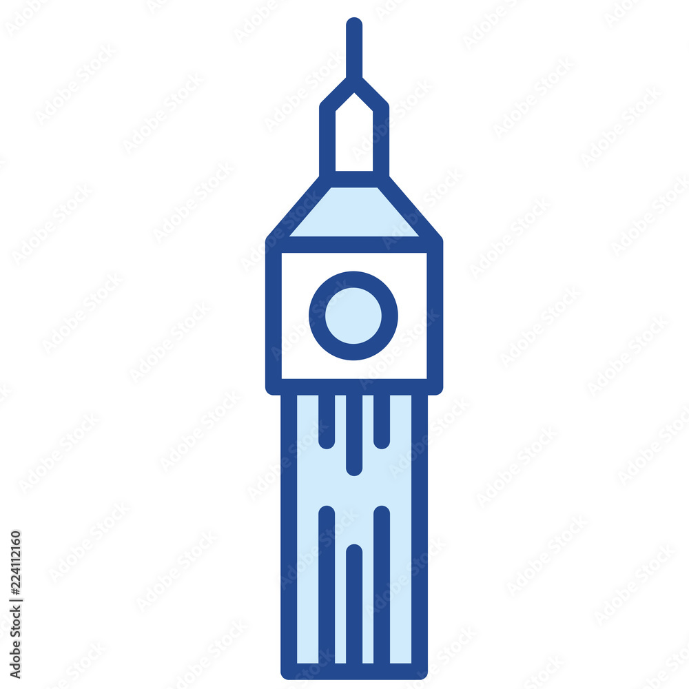 Big Ben, London / Grioßbrittanien Vector Icon Illustration
