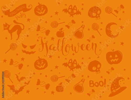 Halloween vector seamless pattern
