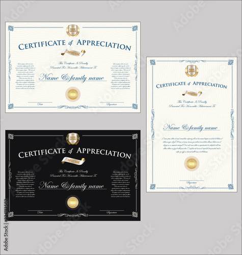 Certificate or diploma retro design collection 
