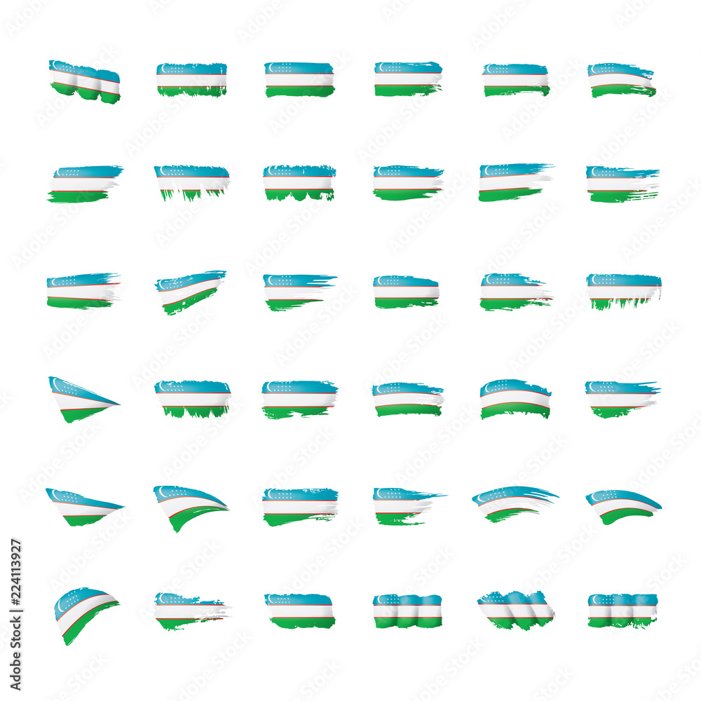 Uzbekistan flag, vector illustration on a white background.