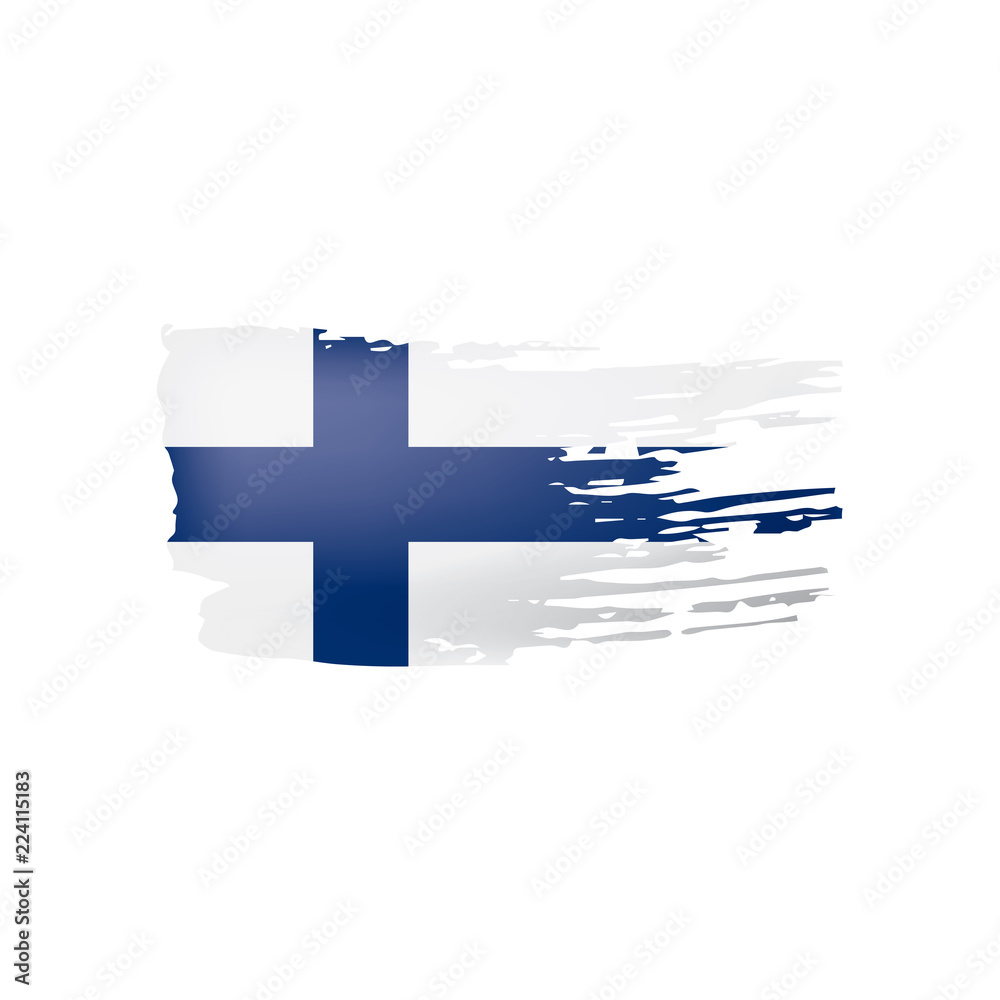 Finland flag, vector illustration on a white background. Finland flag, vector illustration on a white background.