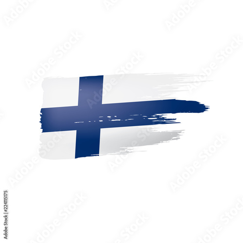 Canvas Print Finland flag, vector illustration on a white background.