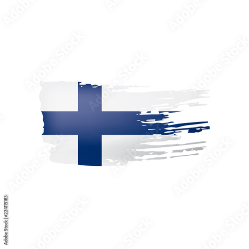 Finland flag, vector illustration on a white background.