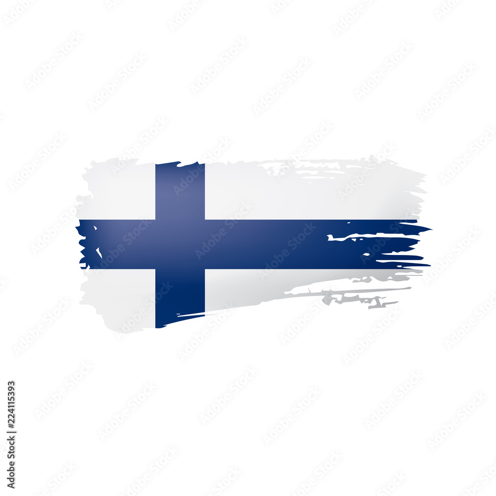 Finland flag, vector illustration on a white background. Finland flag, vector illustration on a white background.