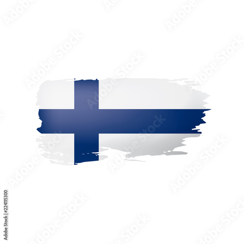 Finland flag, vector illustration on a white background.