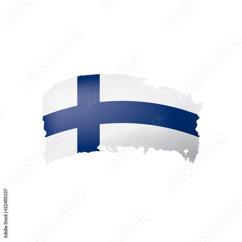 Finland flag, vector illustration on a white background.