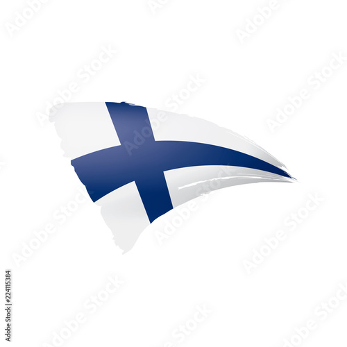 Finland flag, vector illustration on a white background.