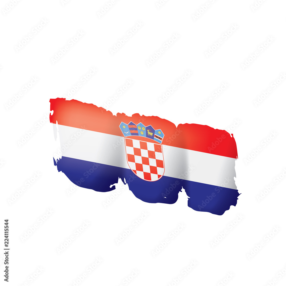Naklejka premium Croatia flag, vector illustration on a white background.