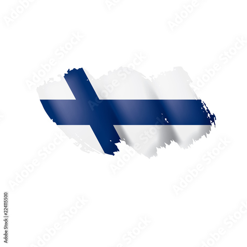 Finland flag, vector illustration on a white background.