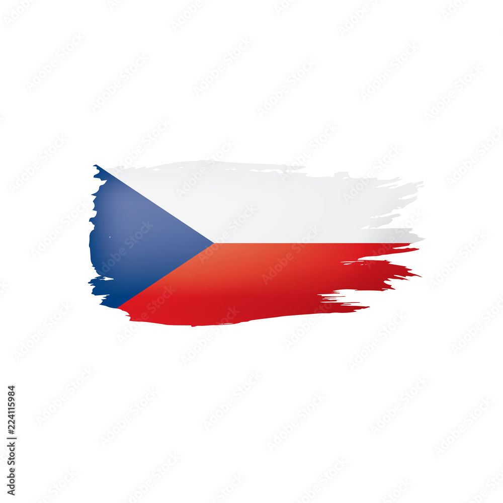 Czechia flag, vector illustration on a white background. Czechia flag, vector illustration on a white background.