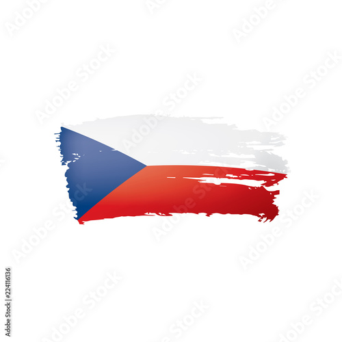 Czechia flag, vector illustration on a white background.