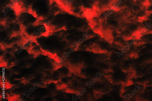 Red and black cloudy sky, background texture