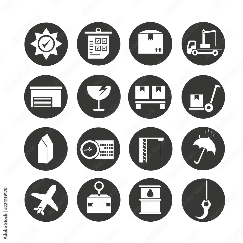 shipping icons set circle button style shipping icons set circle button style