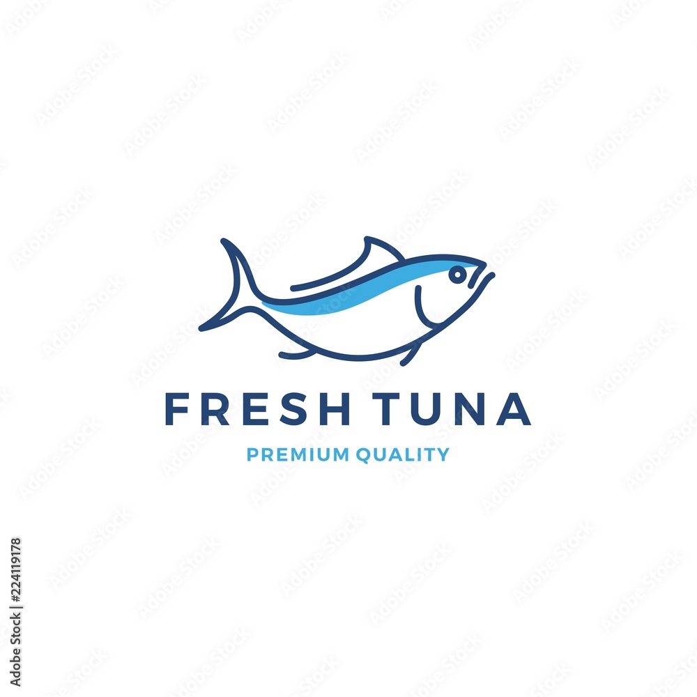 tuna fish logo emblem label seafood vector icon tuna fish logo emblem label seafood vector icon