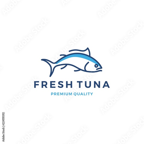 tuna fish logo emblem label seafood vector icon
