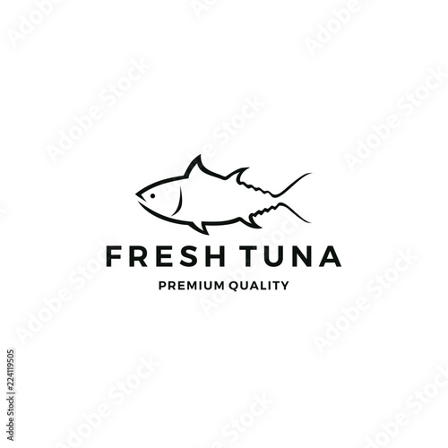 tuna fish logo emblem label seafood vector icon