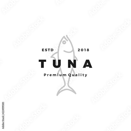 tuna fish logo emblem label seafood vector icon