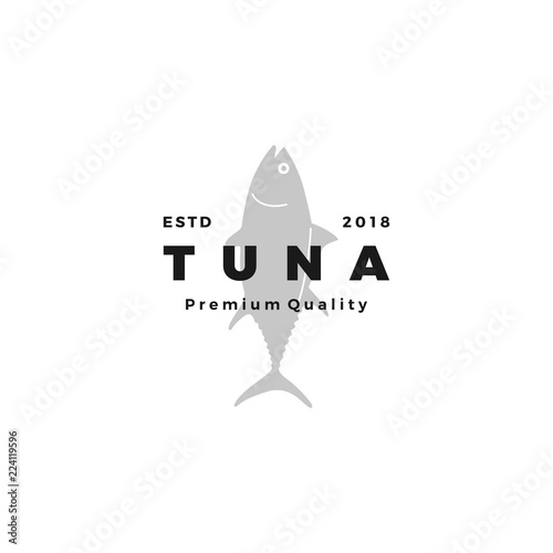 tuna fish logo emblem label seafood vector icon