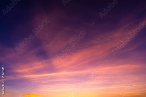 colorful dramatic sky with cloud at sunset © artpritsadee