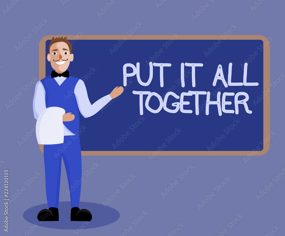 Word writing text Put It All Together. Business concept for Join Collectively Unified Integrated Linked Merge. Word writing text Put It All Together. Business concept for Join Collectively Unified Integrated Linked Merge.