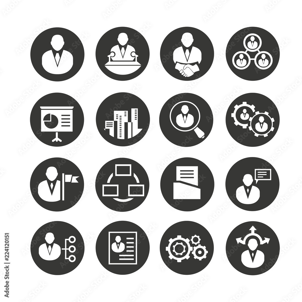 business management icons set