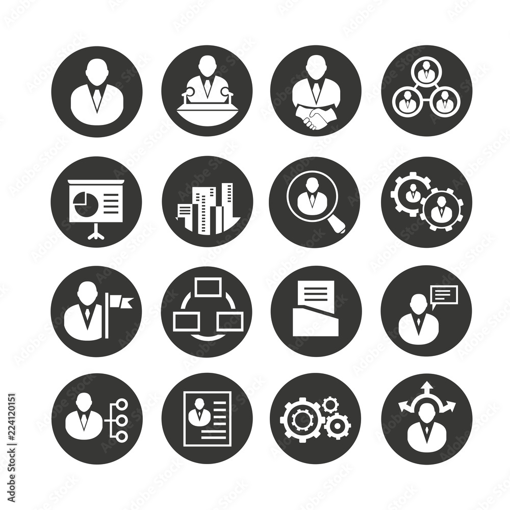 business management icons set business management icons set