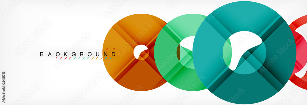 Colorful rings on grey background, modern geometric pattern design. Vector business or technology presentation design template, brochure or flyer pattern, or geometric web banner Colorful rings on grey background, modern geometric pattern design. Vector business or technology presentation design template, brochure or flyer pattern, or geometric web banner
