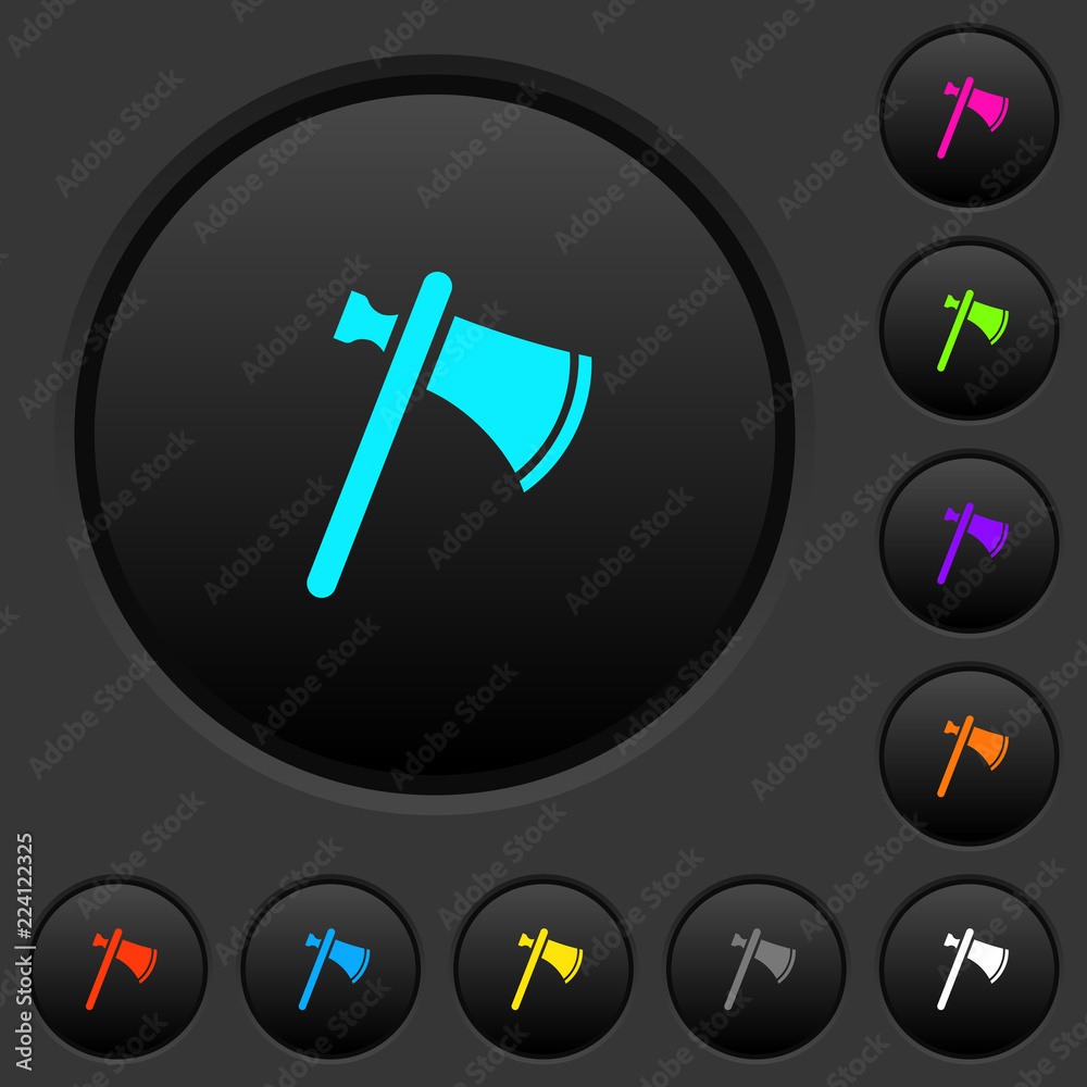 Single tomahawk dark push buttons with color icons Single tomahawk dark push buttons with color icons
