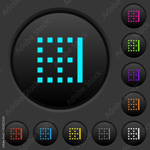 Right border dark push buttons with color icons