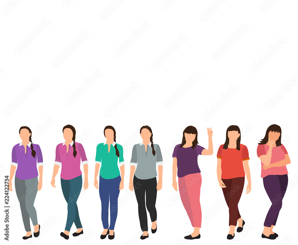 vector, isolated, girl flat style vector, isolated, girl flat style