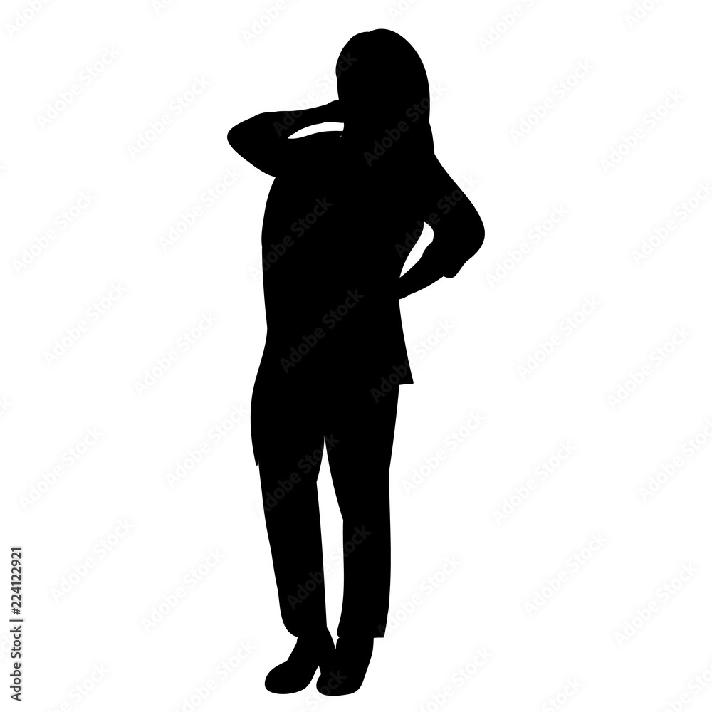 isolated, silhouette girl posing